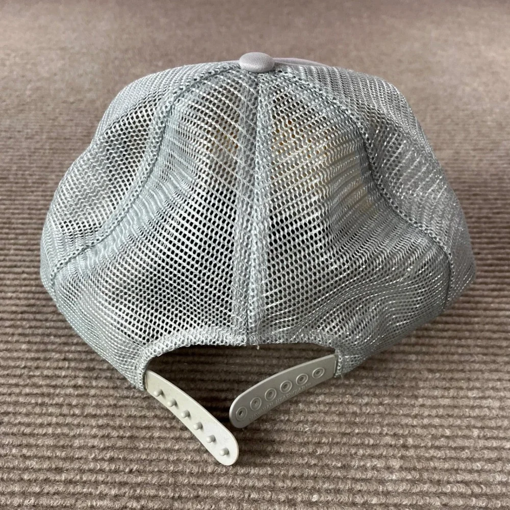 Vintage Hawaii Trucker Hat Gray Gold Embroidered Laurel Snapback Mesh Cap NWOT‎